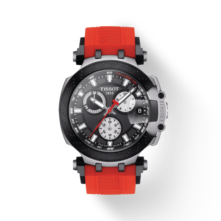 Shop Authentic Tissot T Race Chronograph Black Dial Red Silicone Strap Watch For Men - T115.417.27.051.00 - Luxxuri