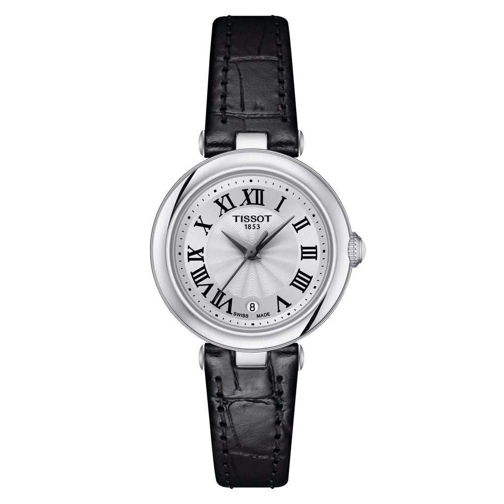 Shop Authentic Tissot Bellissima Small Lady Silver Dial Black Leather Strap Watch For Women - T126.010.16.013.00 - Luxxuri