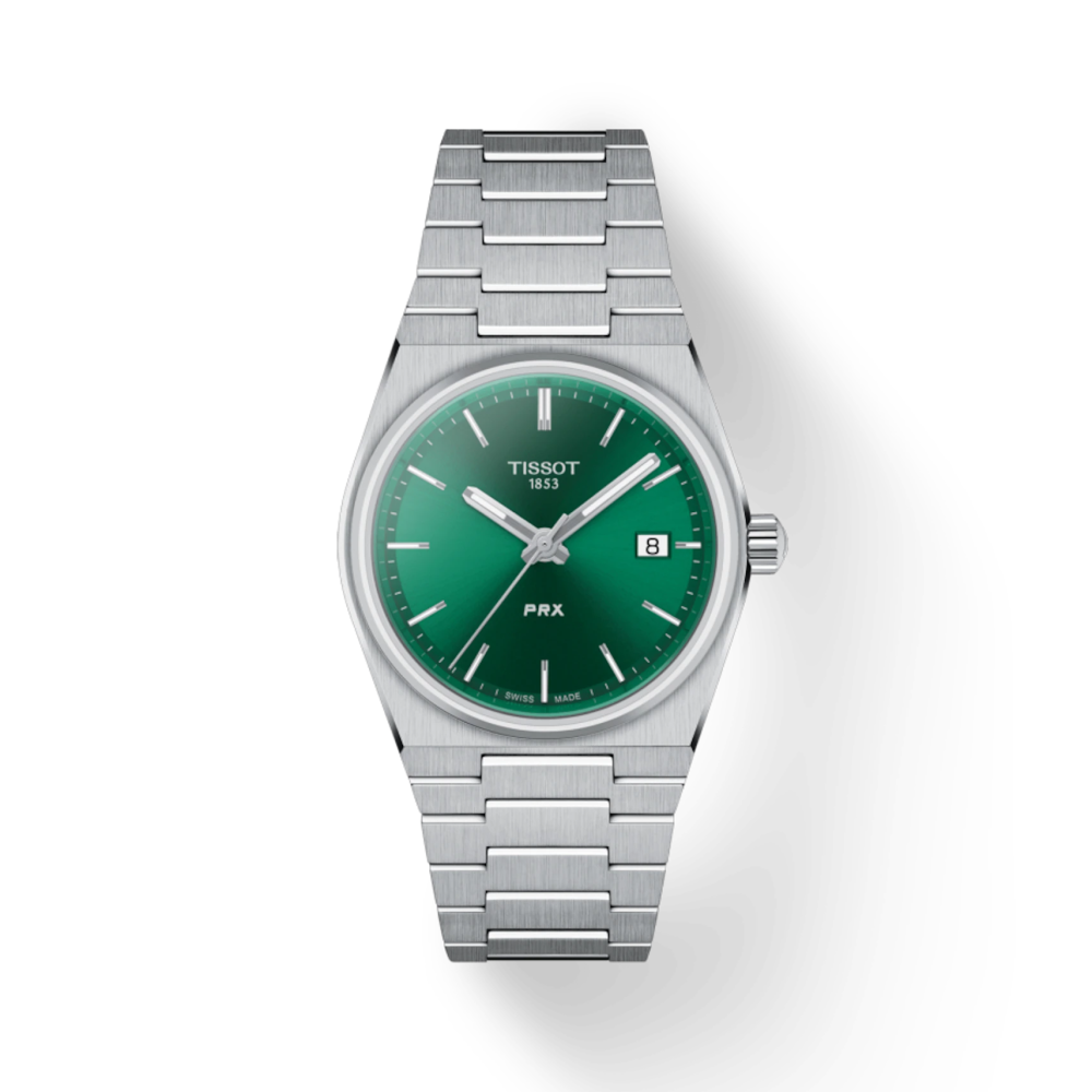 Shop Authentic Tissot PRX Green Dial Silver Steel Strap Unisex Watch - T137.210.11.091.00 - Luxxuri