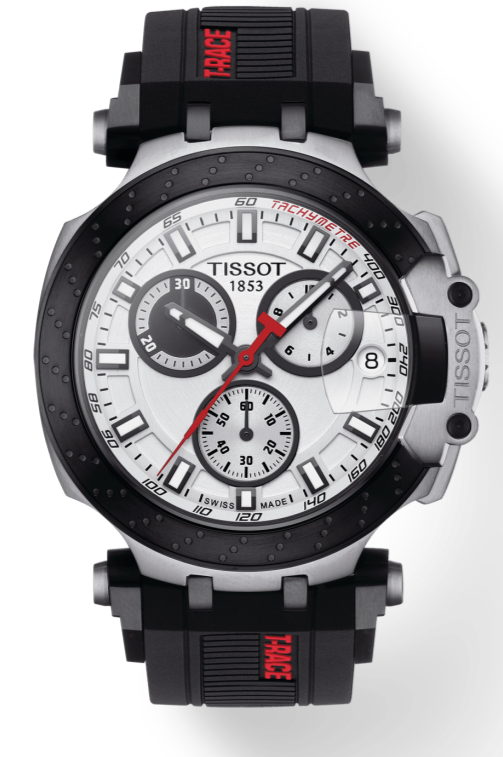 Shop Authentic Tissot T Race Chronograph White Dial Black Silicone Strap Watch For Men - T115.417.27.011.00 - Luxxuri