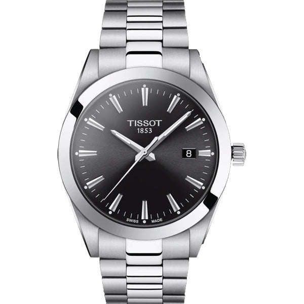 Shop Authentic Tissot Gentleman Black Dial Silver Steel Strap Watch For Men - T127.410.11.051.00 - Luxxuri