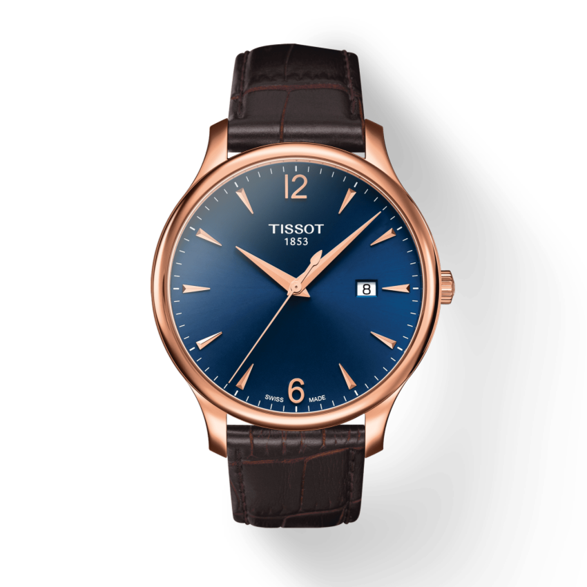 Shop Authentic Tissot T Classic Tradition Blue Dial Brown Leather Strap Watch For Men - T063.610.36.047.00 - Luxxuri