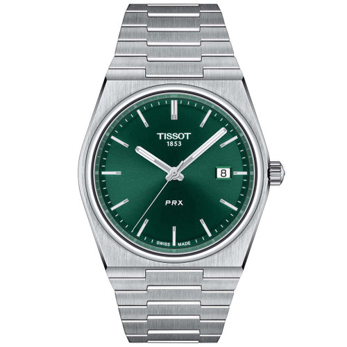 Shop Authentic Tissot PRX Green Dial Silver Steel Strap Watch For Men - T137.410.11.091.00 - Luxxuri
