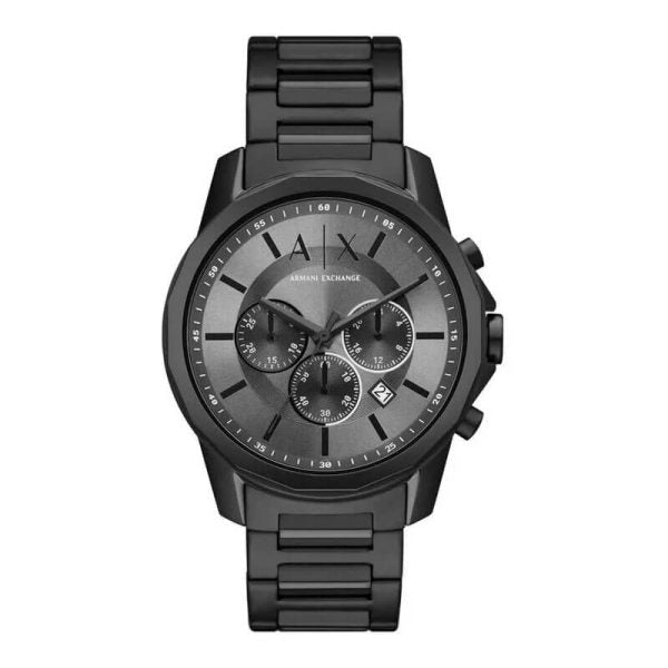 Shop Authentic Armani Exchange Chronograph Black Dial Black Steel Strap Watch For Men - AX7140 - Luxxuri