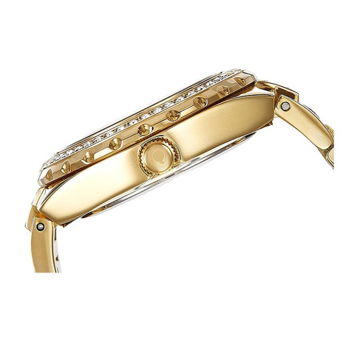 Guess Viva Diamonds Gold Dial Gold Steel Strap Watch for Women - W0111L2