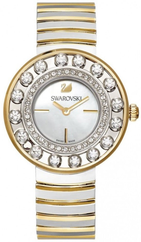 Shop Authentic Swarovski Lovely Crystals Mother of Pearl Dial Two Tone Steel Strap Watch for Women - 1187022 - Luxxuri