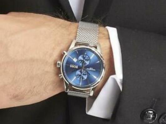 Hugo Boss Jet Chronograph Blue Dial Silver Mesh Bracelet Watch for Men - 1513441