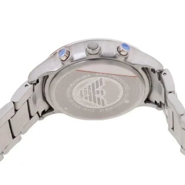 Emporio Armani Renato Chronograph White Dial Silver Steel Strap Watch for Women - AR2459
