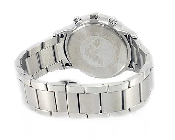 Emporio Armani Renato Chronograph White Dial Silver Steel Strap Watch for Women - AR2459