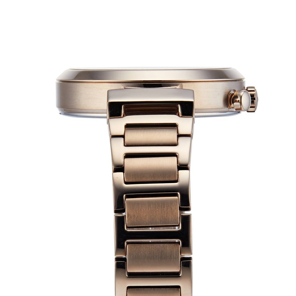 Hugo Boss Flawless Chronograph Silver Dial Rose Gold Steel Strap Watch for Women -1502531