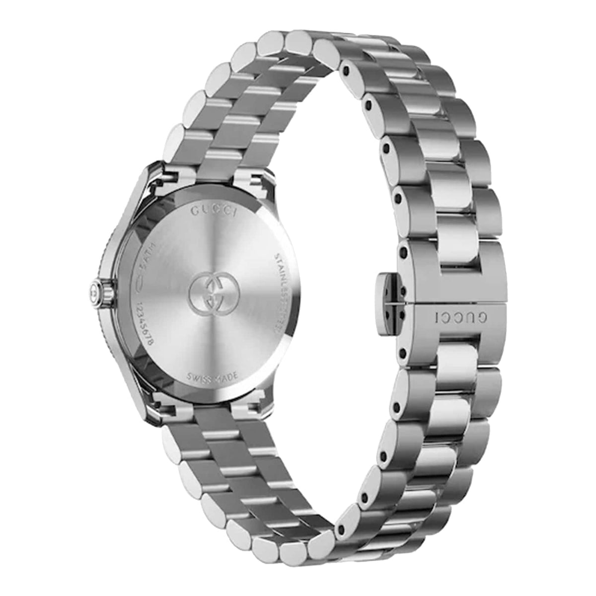 Gucci G Timeless Diamonds Mother of Pearl Pink Dial Silver Steel Strap Watch for Women - YA1265062