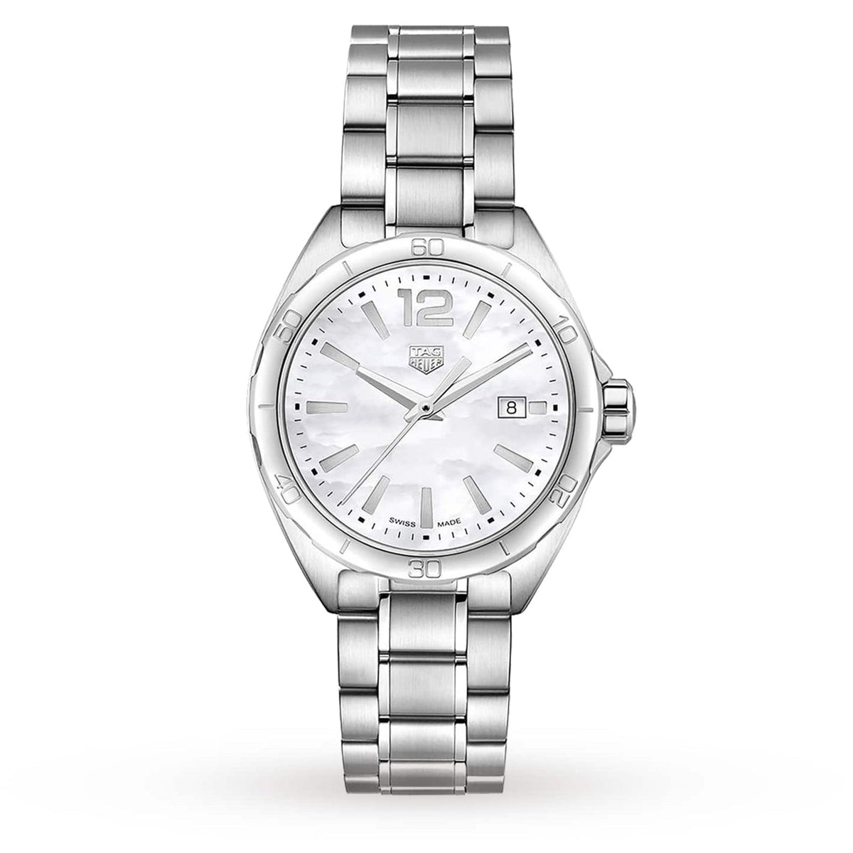 Shop Authentic Tag Heuer Formula 1 Quartz Mother of Pearl White Dial Silver Steel Strap Watch for Women - WBJ1418.BA0664 - Luxxuri