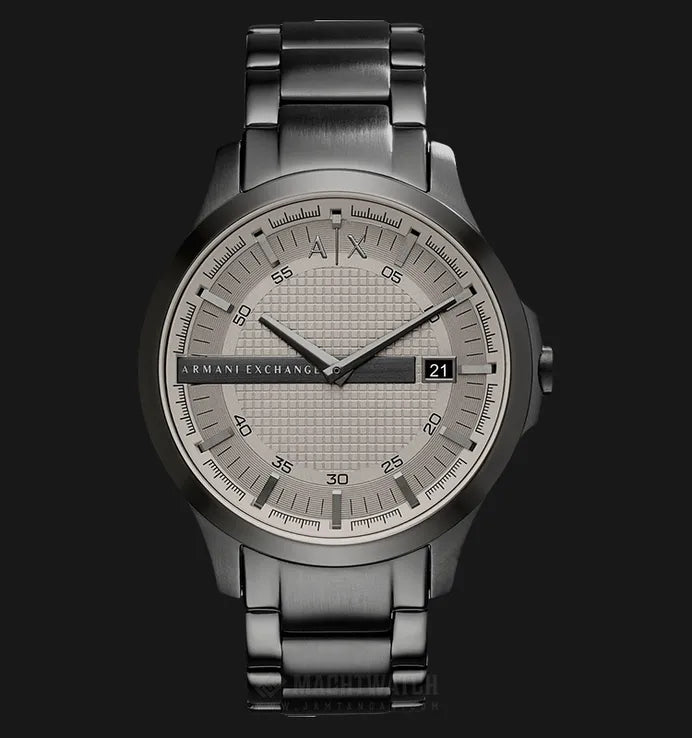 Shop Authentic Armani Exchange Hampton Chronograph Grey Dial Grey Steel Strap Watch For Men - AX2194 - Luxxuri