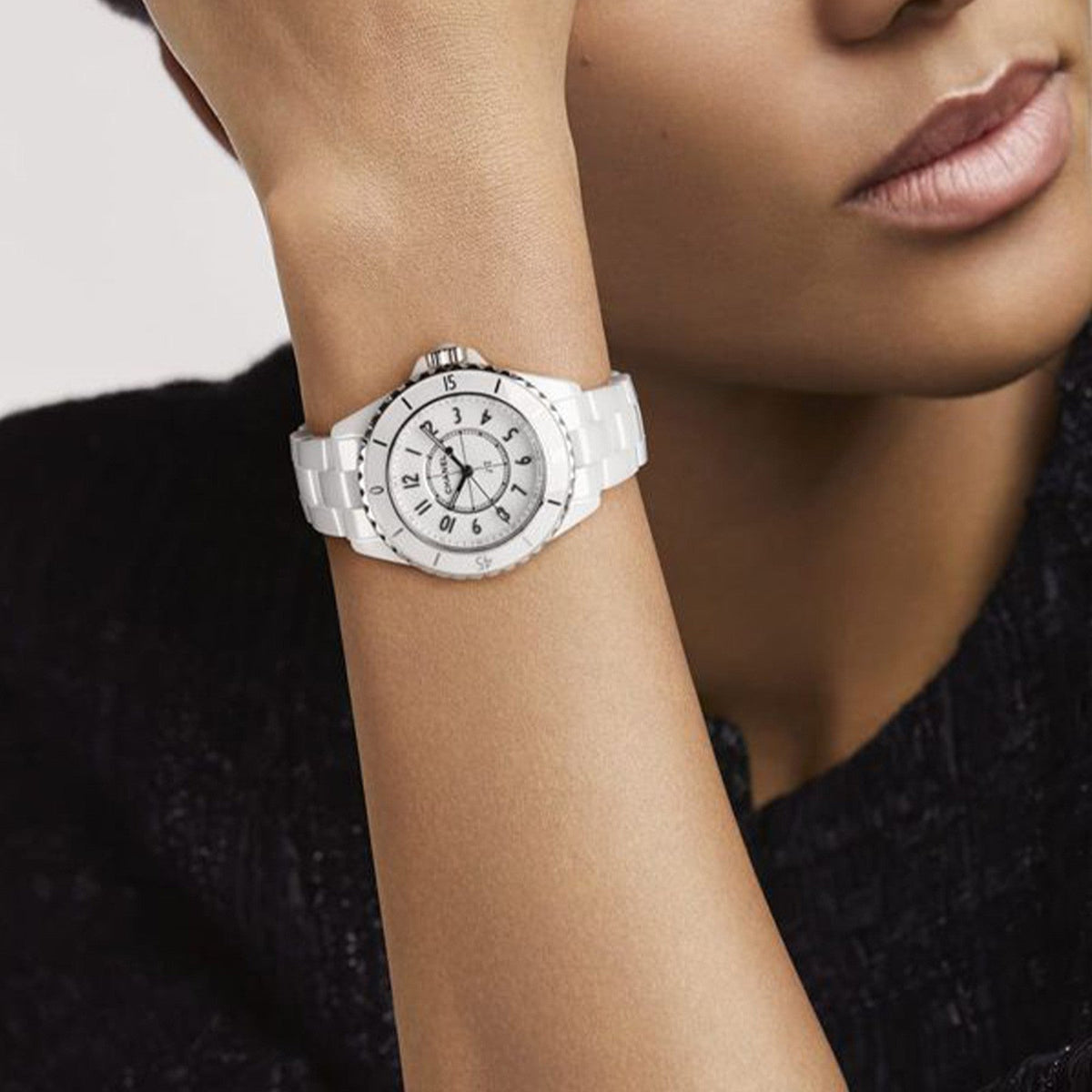 Chanel J12 Diamonds Mother of Pearl White Dial White Steel Strap Watch for Women - J12 H5704