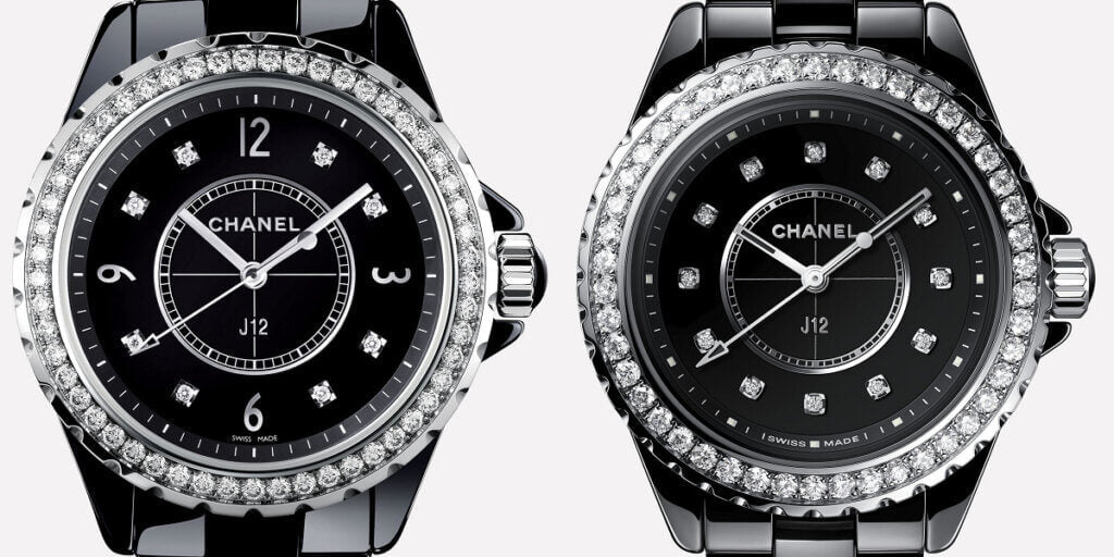 Shop Authentic Chanel J12 Diamonds Ceramic Black Dial Black Steel Strap Watch for Women - J12 H3108 - Luxxuri