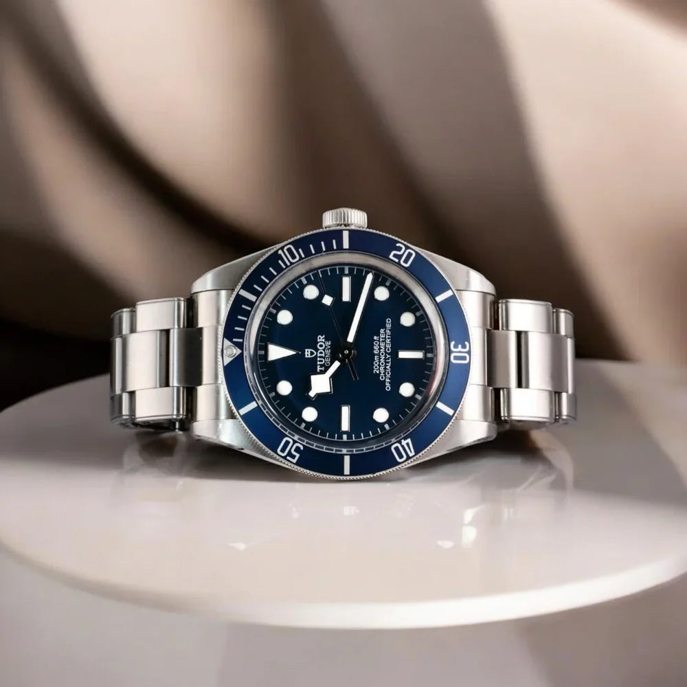 Tudor Black Bay Blue Dial Silver Steel Strap Watch for Men - 79030B-0001