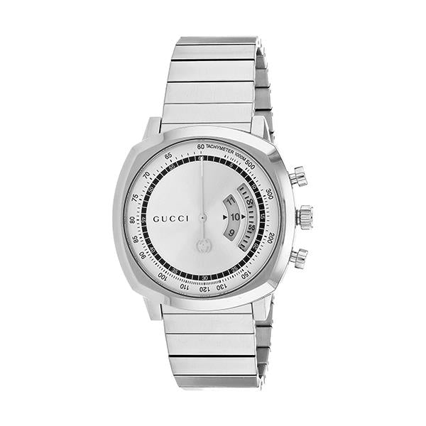 Shop Authentic Gucci Grip Collection Quartz Silver Dial Silver Steel Strap Watch For Men - YA157302 - Luxxuri