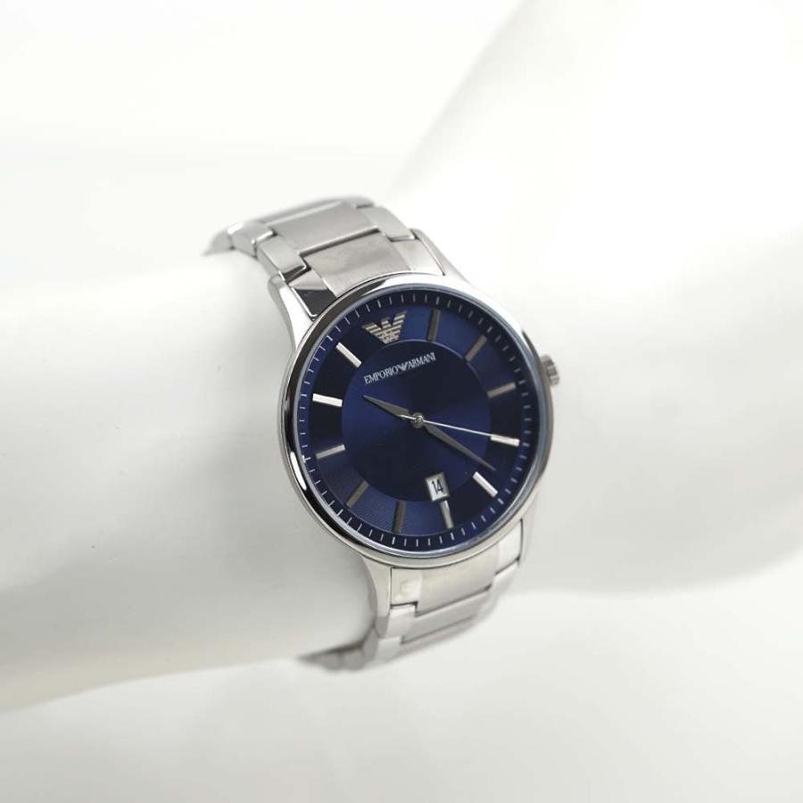 Emporio Armani Renato Blue Dial Silver Steel Strap Watch for Men - AR11180