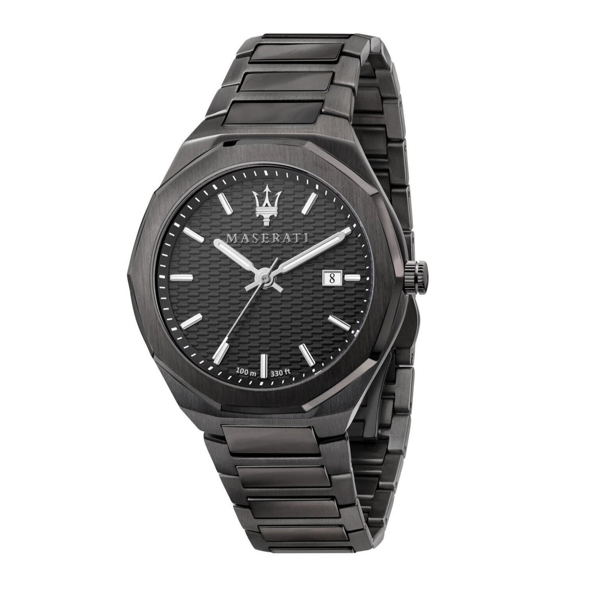 Maserati Stile Quartz Black Dial Black Steel Strap Watch For Men - R8853142001