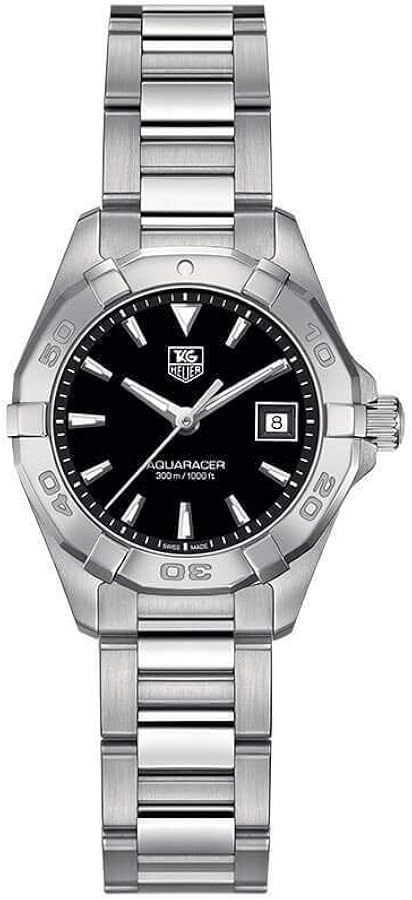 Shop Authentic Tag Heuer Aquaracer Quartz Black Dial Silver Steel Strap Watch for Women - WBD1410.BA0741 - Luxxuri