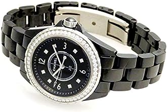 Shop Authentic Chanel J12 Diamonds Ceramic Black Dial Black Steel Strap Watch for Women - J12 H3108 - Luxxuri