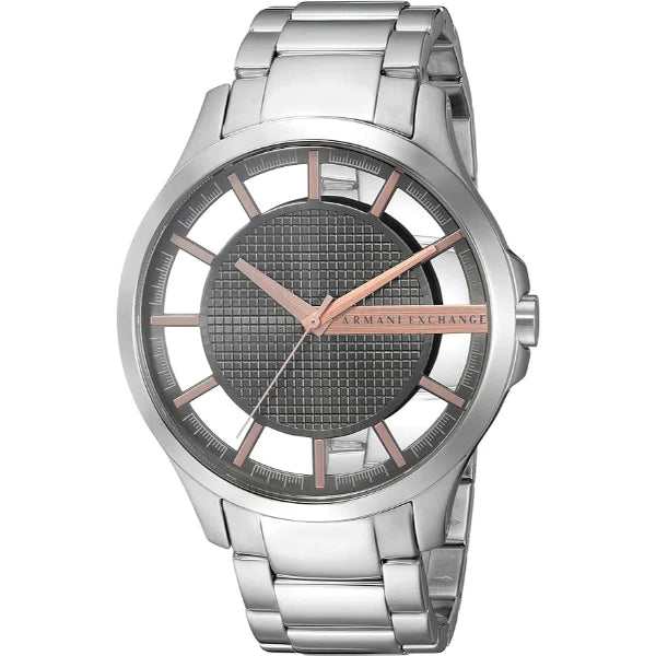Shop Authentic Armani Exchange Hampton Chronograph Skeleton Black Dial Silver Steel Strap Watch For Men - AX2199 - Luxxuri