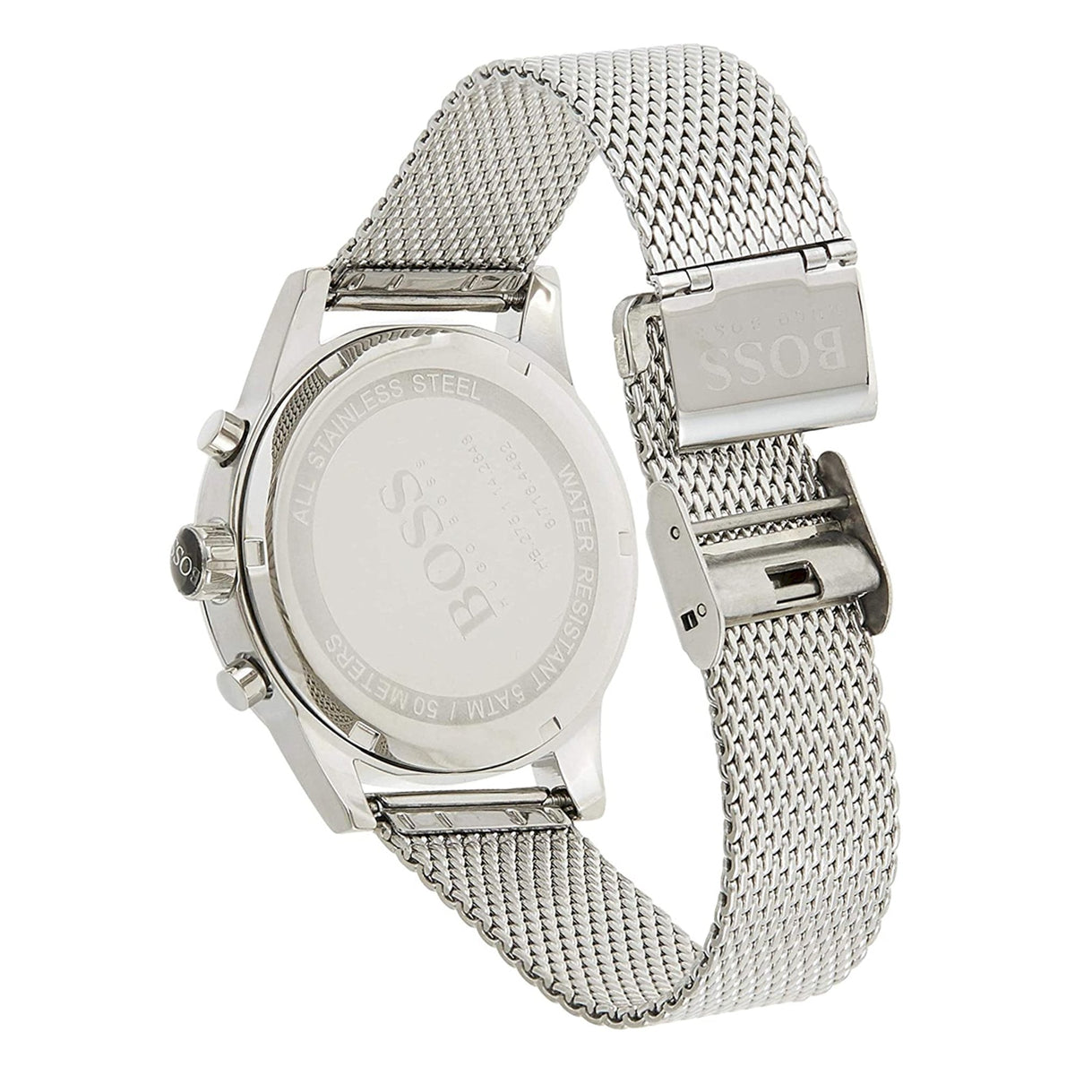 Hugo Boss Jet Chronograph Blue Dial Silver Mesh Bracelet Watch for Men - 1513441