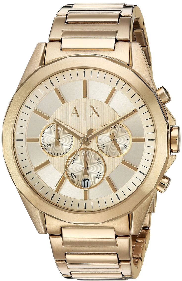 Shop Authentic Armani Exchange Drexler Chronograph Gold Dial Gold Steel Strap Watch For Men - AX2602 - Luxxuri