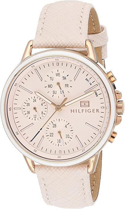 Shop Authentic Tommy Hilfiger Carly Cream Dial Cream Leather Strap Watch for Women -1781789 - Luxxuri
