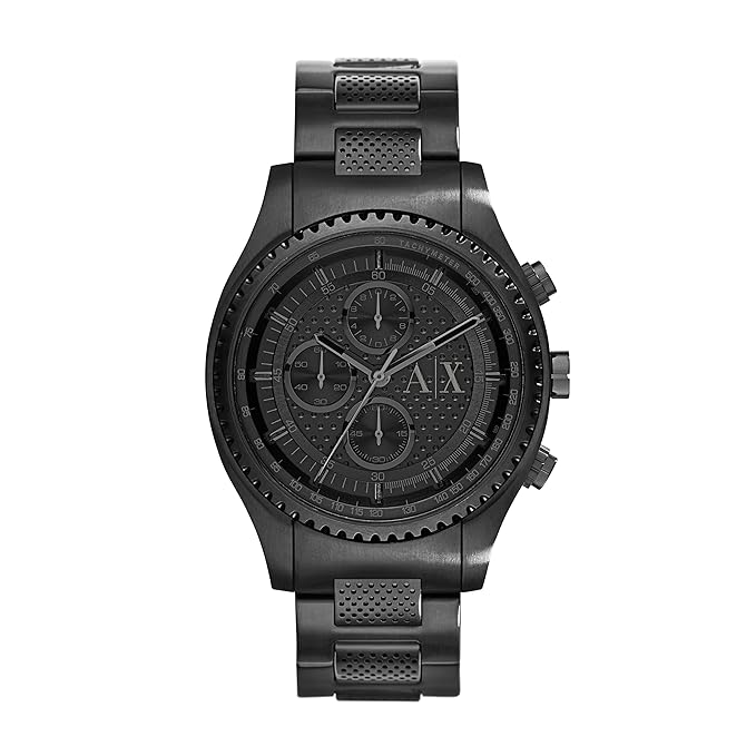 Shop Authentic Armani Exchange Chronograph Black Dial Black Steel Strap Watch For Men - AX1605 - Luxxuri