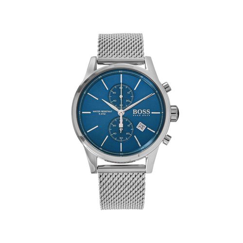 Hugo Boss Jet Chronograph Blue Dial Silver Mesh Bracelet Watch for Men - 1513441