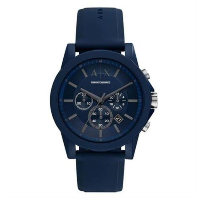 Shop Authentic Armani Exchange Outerbanks Chronograph Blue Dial Blue Silicone Strap Watch For Men - AX7128 - Luxxuri