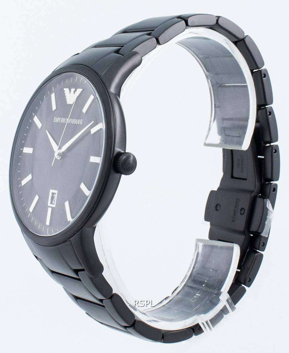 Emporio Armani Renato Black Dial Black Steel Strap Watch for Men - AR11184