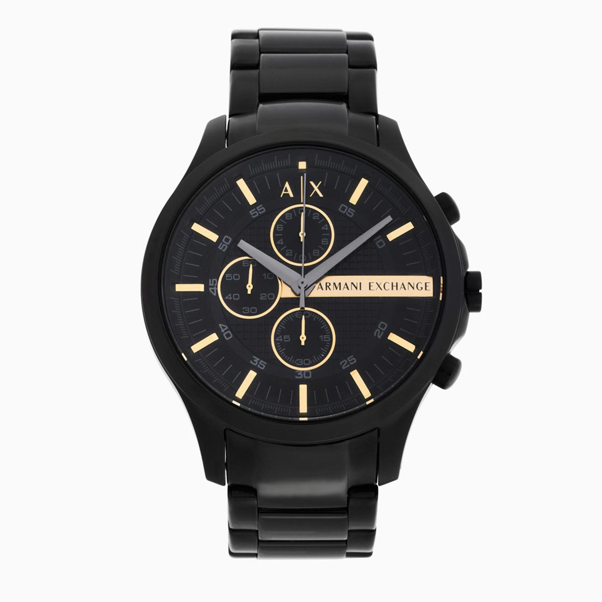 Shop Authentic Armani Exchange Hampton Chronograph Black Dial Black Steel Strap Watch For Men - AX2164 - Luxxuri