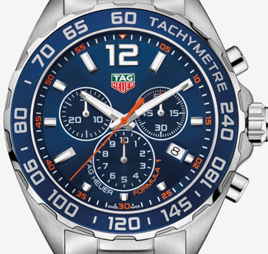 Shop Authentic Tag Heuer Formula 1 Chronograph Blue Dial Silver Steel Strap Watch for Men - CAZ1014.BA0842 - Luxxuri