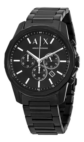 Shop Authentic Armani Exchange Banks Chronograph Black Dial Black Steel Strap Watch For Men - AX1722 - Luxxuri