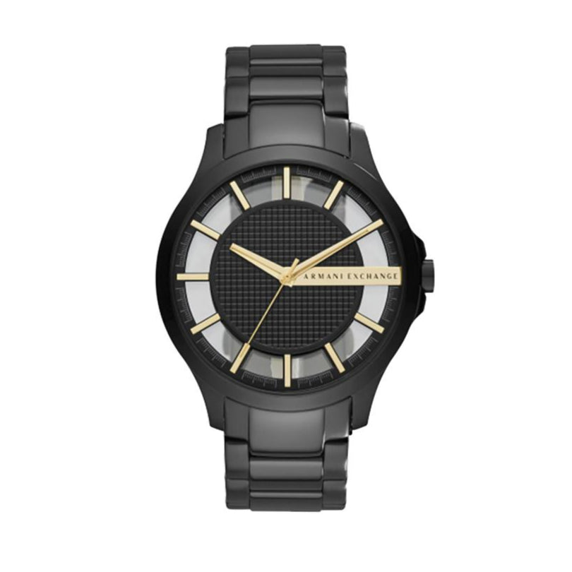 Shop Authentic Armani Exchange Hampton Chronograph Black Dial Black Steel Strap Watch For Men - AX2192 - Luxxuri