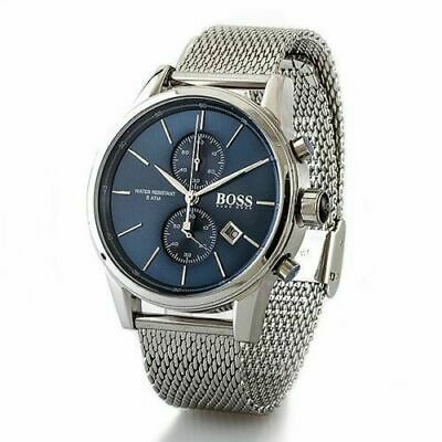 Hugo Boss Jet Chronograph Blue Dial Silver Mesh Bracelet Watch for Men - 1513441