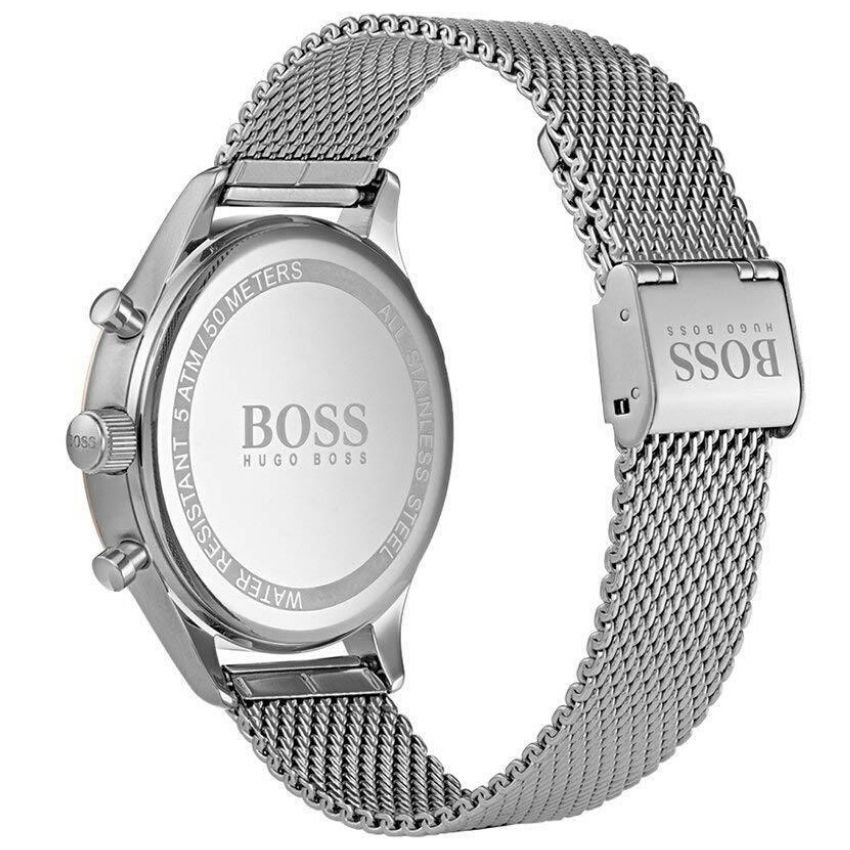 Hugo Boss Jet Chronograph Blue Dial Silver Mesh Bracelet Watch for Men - 1513441