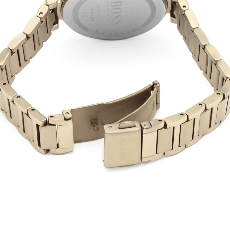 Hugo Boss Flawless Chronograph Silver Dial Rose Gold Steel Strap Watch for Women -1502531