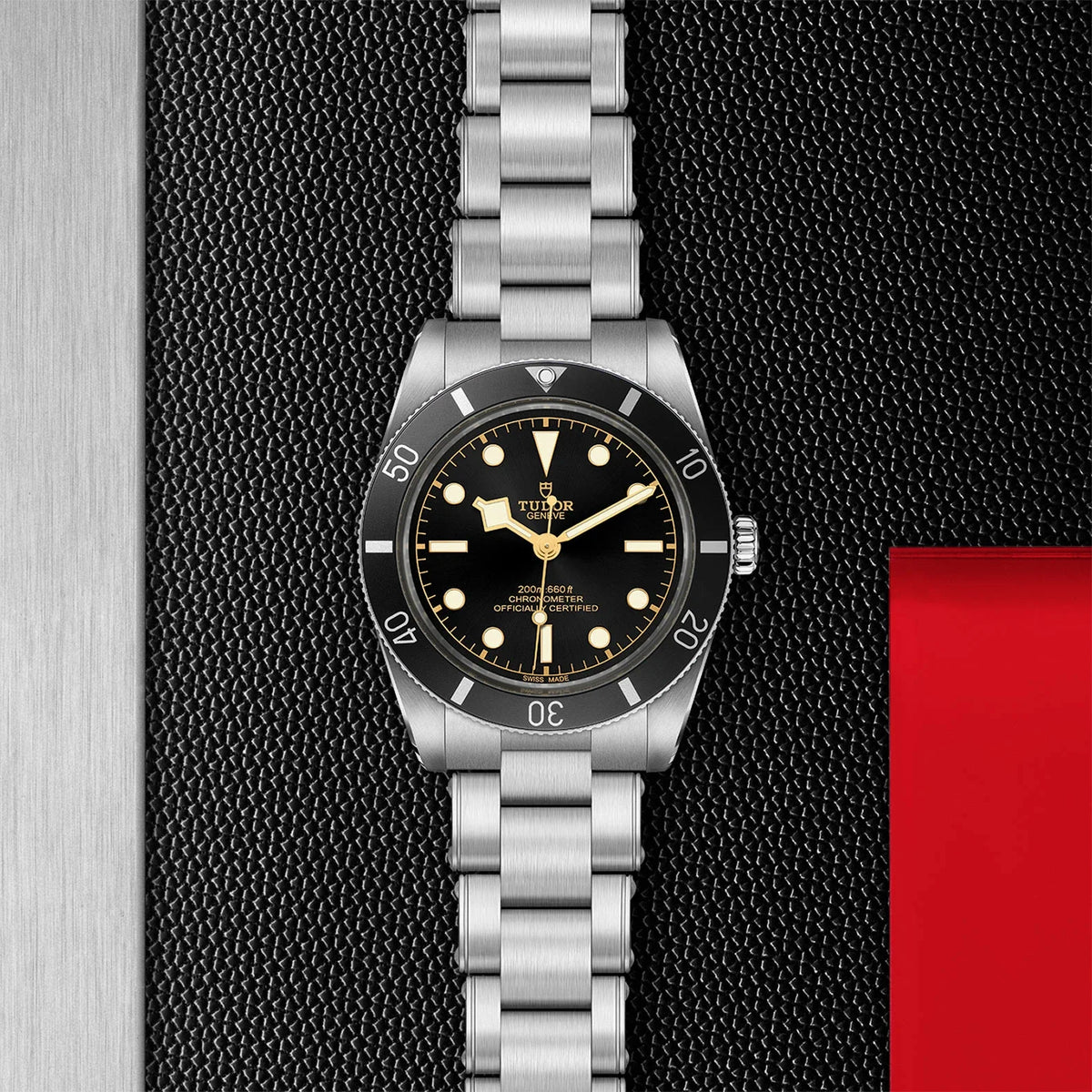 Tudor Black Bay 54 Black Dial Silver Steel Strap Watch for Men - M79000N-0001