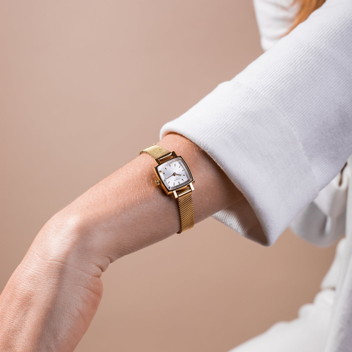 Tissot Lovely Square Lady Quartz Rose Gold Dial Rose Gold Mesh Bracelet Watch For Women - T058.109.33.456.00
