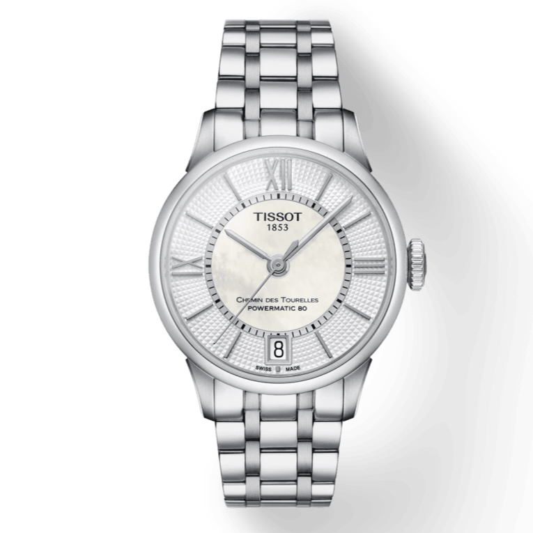 Shop Authentic Tissot Chemin Des Tourelles Powermatic 80 Lady Silver Dial Silver Steel Strap Watch For Women - T099.207.11.118.00 - Luxxuri