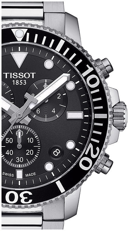 Shop Authentic Tissot Seastar 1000 Chronograph Black Dial Silver Steel Strap Watch For Men - T120.417.11.051.00 - Luxxuri