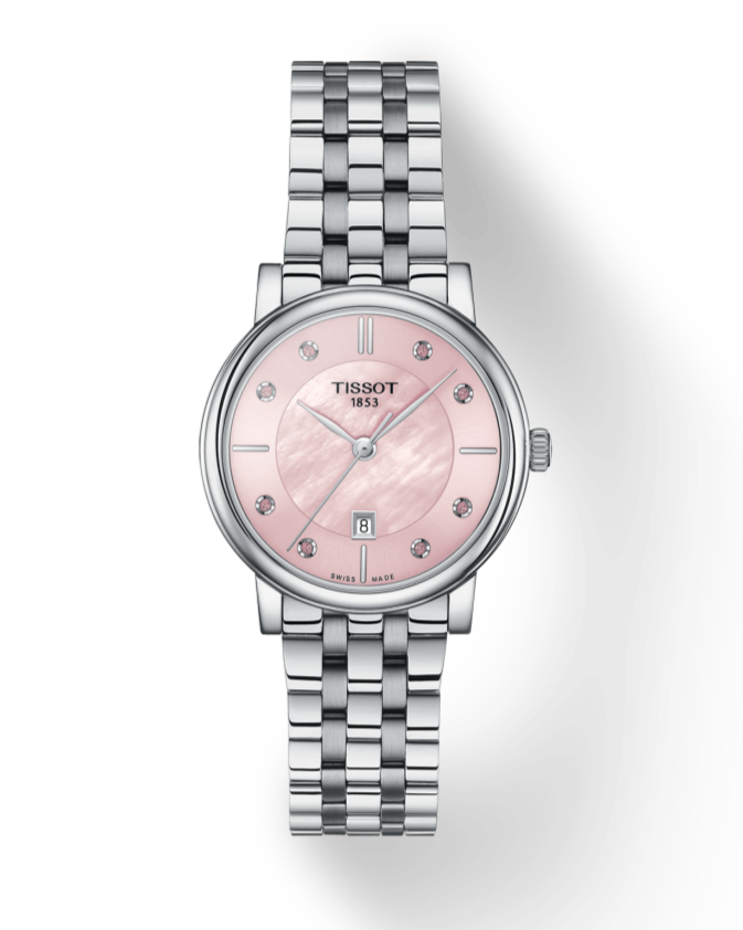 Shop Authentic Tissot T Classic Carson Premium Pink Dial Silver Steel Strap Watch for Women - T122.210.11.159.00 - Luxxuri
