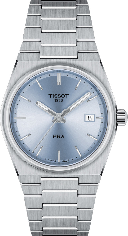 Shop Authentic Tissot PRX Light Blue Dial Silver Steel Strap Watch For Women - T137.210.11.351.00 - Luxxuri