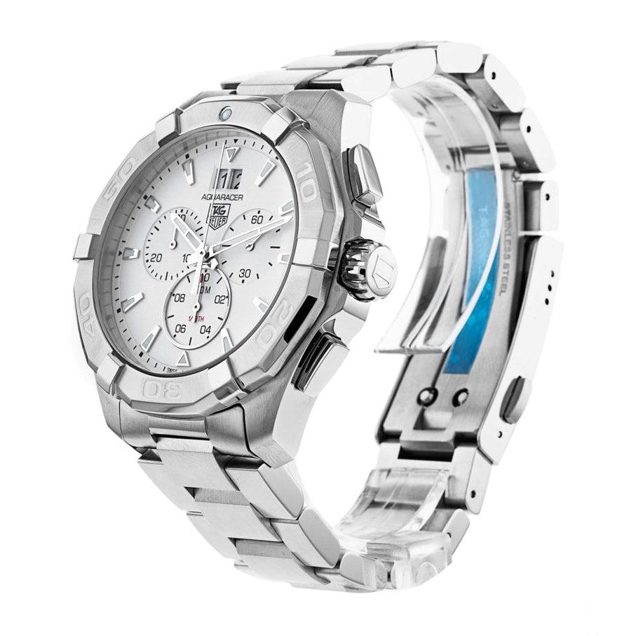 Tag Heuer Aquaracer White Dial Silver Steel Strap Watch for Men - CAY1111.BA0927