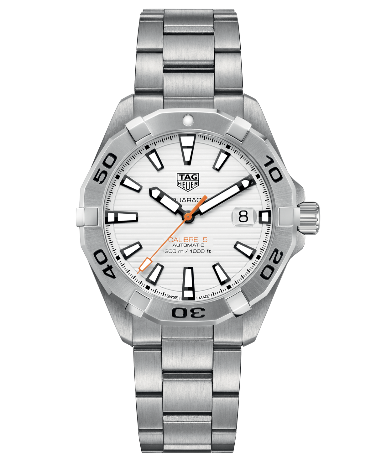 Shop Authentic Tag Heuer Aquaracer Automatic White Dial Silver Steel Strap Watch for Men - WBD2111.BA0928 - Luxxuri