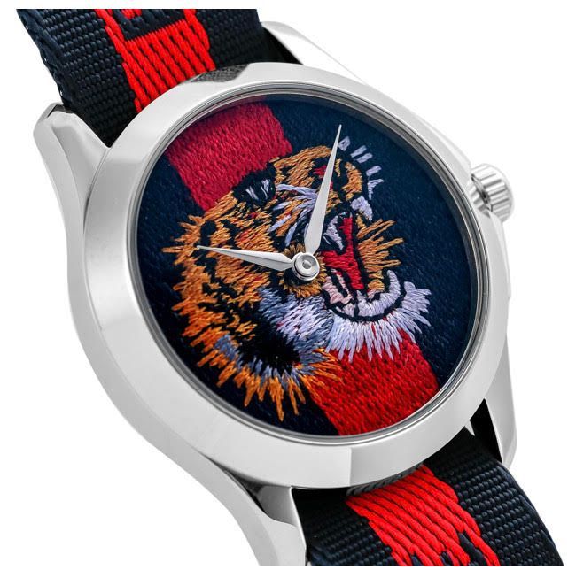 Gucci G Timless Le Marche Des Merveilles Blue & Red Dial Blue & Red Nylon Strap Unisex Watch - YA126495