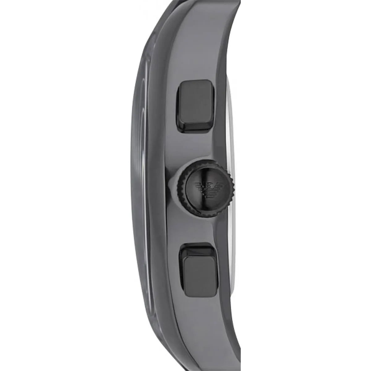 Emporio Armani Valente Large Chronograph Black Dial Black Silicone Strap Watch for Men - AR1430